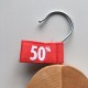 Kledinghanger label vaantje rood - 50%- 10 stuks Td04006050W